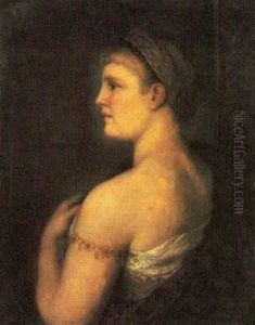Portrait Of Young Actress Of The Burgtheater by Gustave Gaul