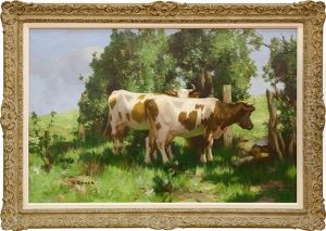 Two Ayrshires In Summer Sunshine by David Gauld