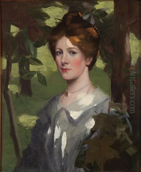 Girl Amongst Leaves - view 1