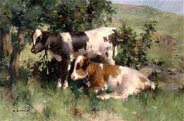 Untitled - Two Calves At Rest, Lulu And Fifi - view 1