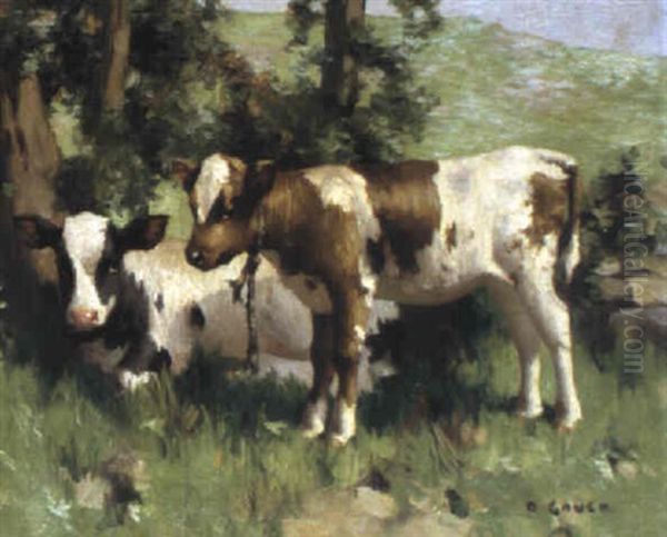 Calves In The Shade Of A Tree - view 1