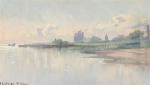 St. Sulpice Depuis Le Lac by Fernand Gaulis