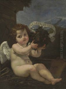 Putto With The Emblem Of Giulio Gaulli by Giovanni Battista Gaulli