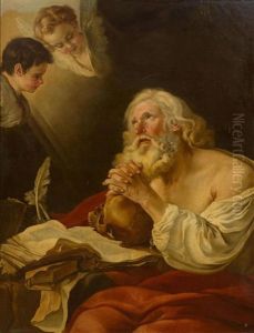 Saint Hieronymus At Prayer by Giovanni Battista Gaulli