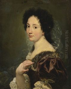 Portrait Of A Lady, Head And Shoulders by Giovanni Battista Gaulli