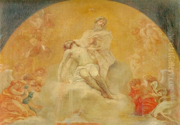 God The Father With The Body Of Christ, Surrounded By Angels - view 1