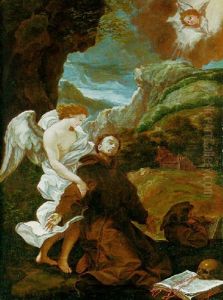 Saint Francis Receiving The Stigmata by Giovanni Battista Gaulli