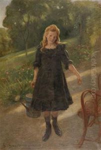 Die Kleine Gartnerin by Gustav Adolf Gaupp
