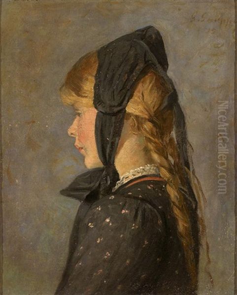 Portrait Eines Blonden Madchens In Tracht - view 1