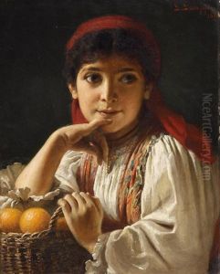 Die Junge Orangenverkauferin by Gustav Adolf Gaupp