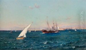 L'entree Du Port De Marseille by Adolphe-Louis Gaussen
