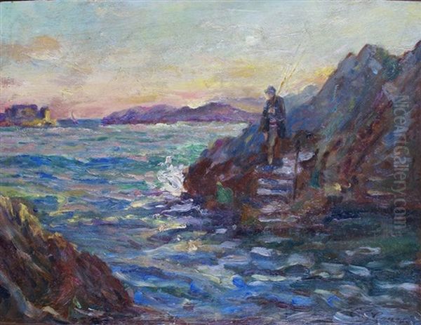 Pecheur Sur Les Rochers Pres De Marseille - view 1