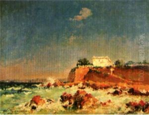 Bord De Corniche Mediterraneenne by Adolphe-Louis Gaussen