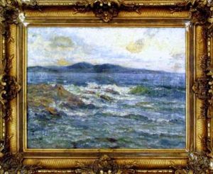 Bord De Mer, Effet De Vagues Sur Les Rochers by Adolphe-Louis Gaussen