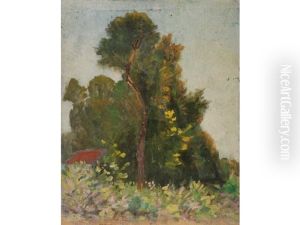 Paysage Avec Maisonnette (+ Maison Dans Les Arbres; Verso) by Leo Gausson