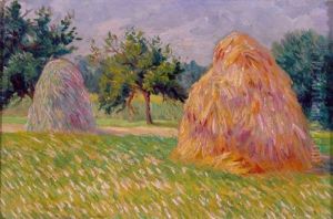Hay Bales In A Sunny Landscape