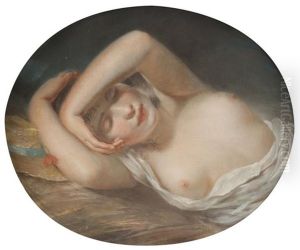 Jeune Femme Etendue Au Chapeau De Paille