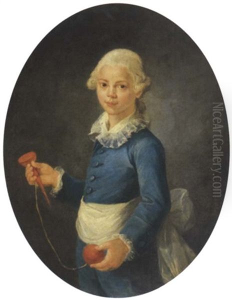 Portrait D'un Enfant Tenant Un Bilboquet - view 1