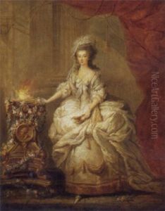Portrait Of A Lady (marie Antoinette?) Dressed As A Vestal Virgin