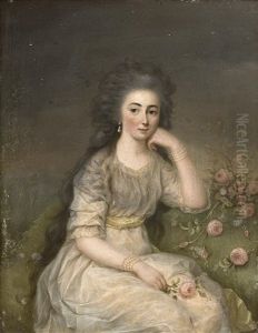 Jeune Femme Pensive Tenant Une Rose
