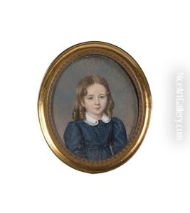 Portrait De Jeune Fille En Robe Bleue