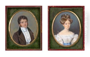 Le Chevalier Jean Louis Nairac Et Madame Suzanne Nairac (2 Works) by Pierre Edouard Gautier dagoty