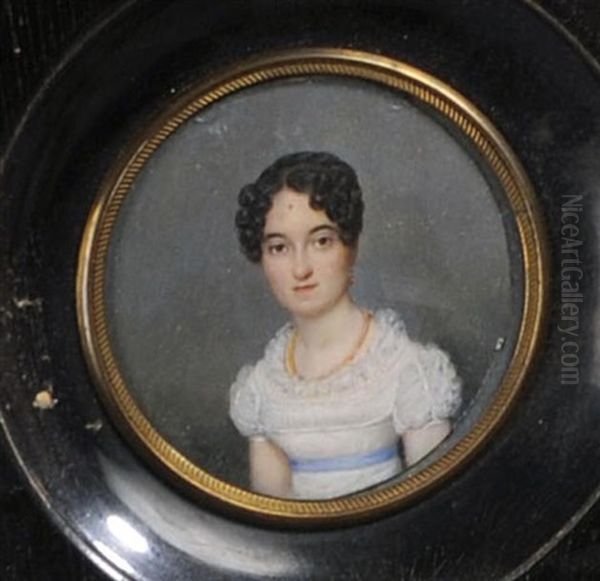 Portrait De Jeune Fille Au Collier Et A La Robe Dentelee - view 1