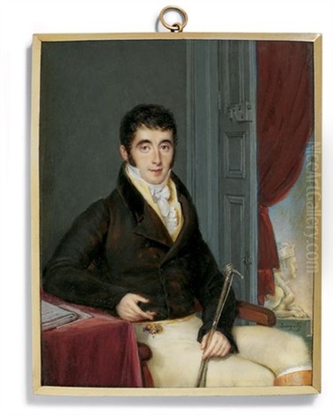 Pierre-francois Guestier In Riding Habit And Brown Double-breasted Coat - view 1