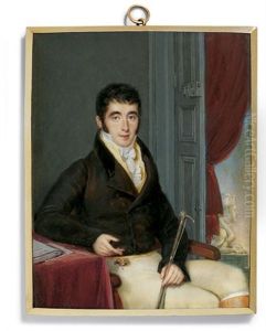 Pierre-francois Guestier In Riding Habit And Brown Double-breasted Coat