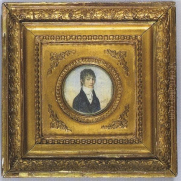 Portrait De Jeune Homme En Redingote Grise, Coiffe De Fines Meches Et Vu Sur Fond De Ciel Nuageux - view 1