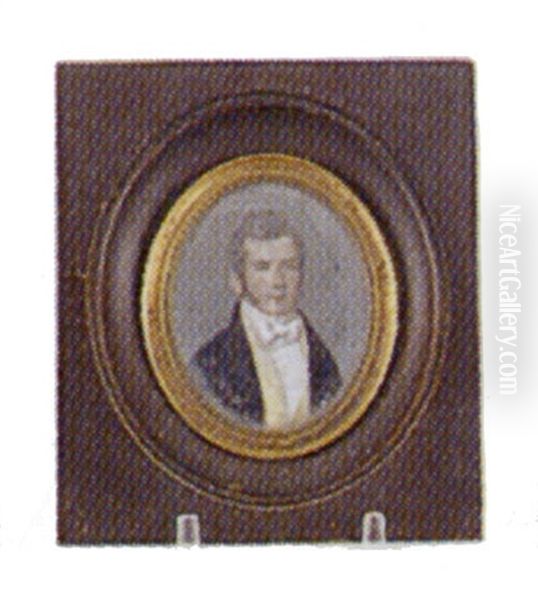 Portrait Of A Man In A Blue Coat And Yellow Vest - view 1