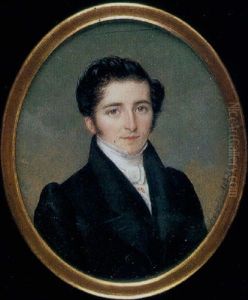 Portrait Of A Gentleman, In Black Coat, Waistcoat, White Shirt, Stock And Gold Tie-pin