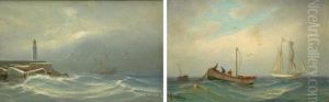 Barque De Peche (+ Entree De Port; Pair)
