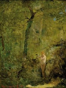 Nymphe Dans La Foret by Louis Francois Leon Gautier