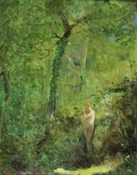 Nymphe Musicienne Dans La Foret - view 1