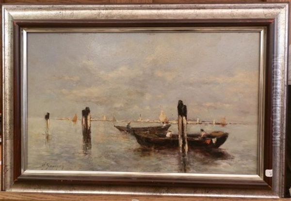 Barques Dans La Lagune De Venise - view 1