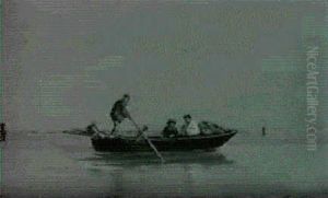 In Der Lagune Von Venedig Vorn Bauern Im Nachen, Der Mit Gemuse Beladen Ist by Natale Gavagnin