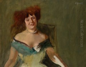 Damenportrait by Oskar Gawell