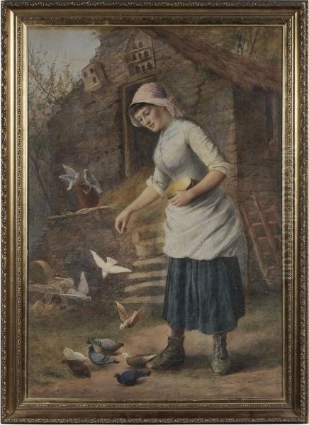 Girl Feeding Birds - view 1