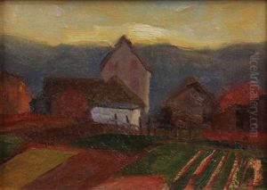 Untitled (farm At Sunset/hatton Ranch) by August Gay