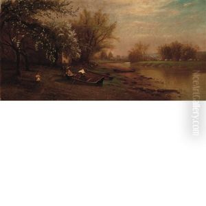 Children At Play In A Rowboat