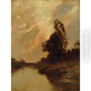 River Landscape At Sunset River Landscape At Sunset