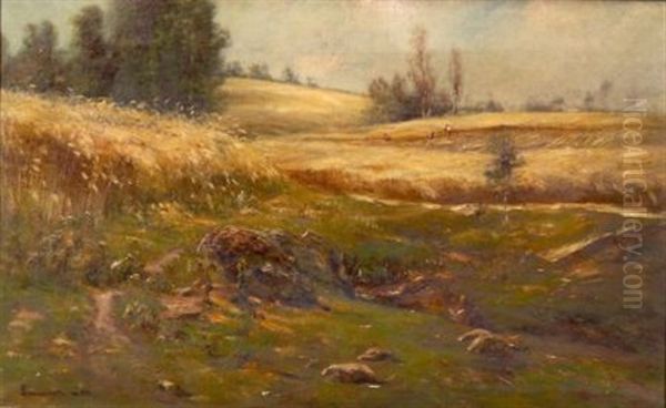 Rolling Hills, Distant Field Workers - view 1