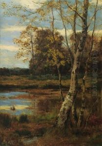 Birches By A Pond