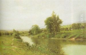 Summer Landscape Wiht Cows And A View Of A Farm Summer Landscape Wiht Cows And A View Of A Farm