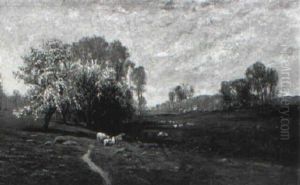 Sheep Grazing Under The Apple Tree by Edward B. Gay