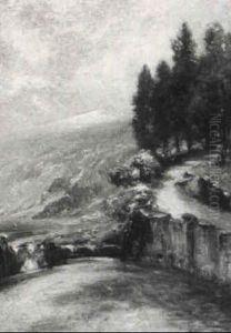 View From The Road To Harbor And Distant Mountains by Edward B. Gay