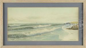 Beach Scene With Crashing Waves