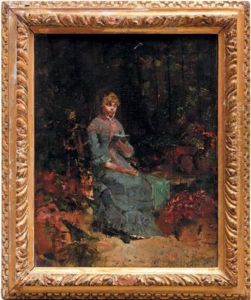 Jeune Fille Lisant Dans Un Jardin by Walter Gay