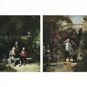 The Card Players (+ The Amateur Botanist, 1879; Pair) by Walter Gay